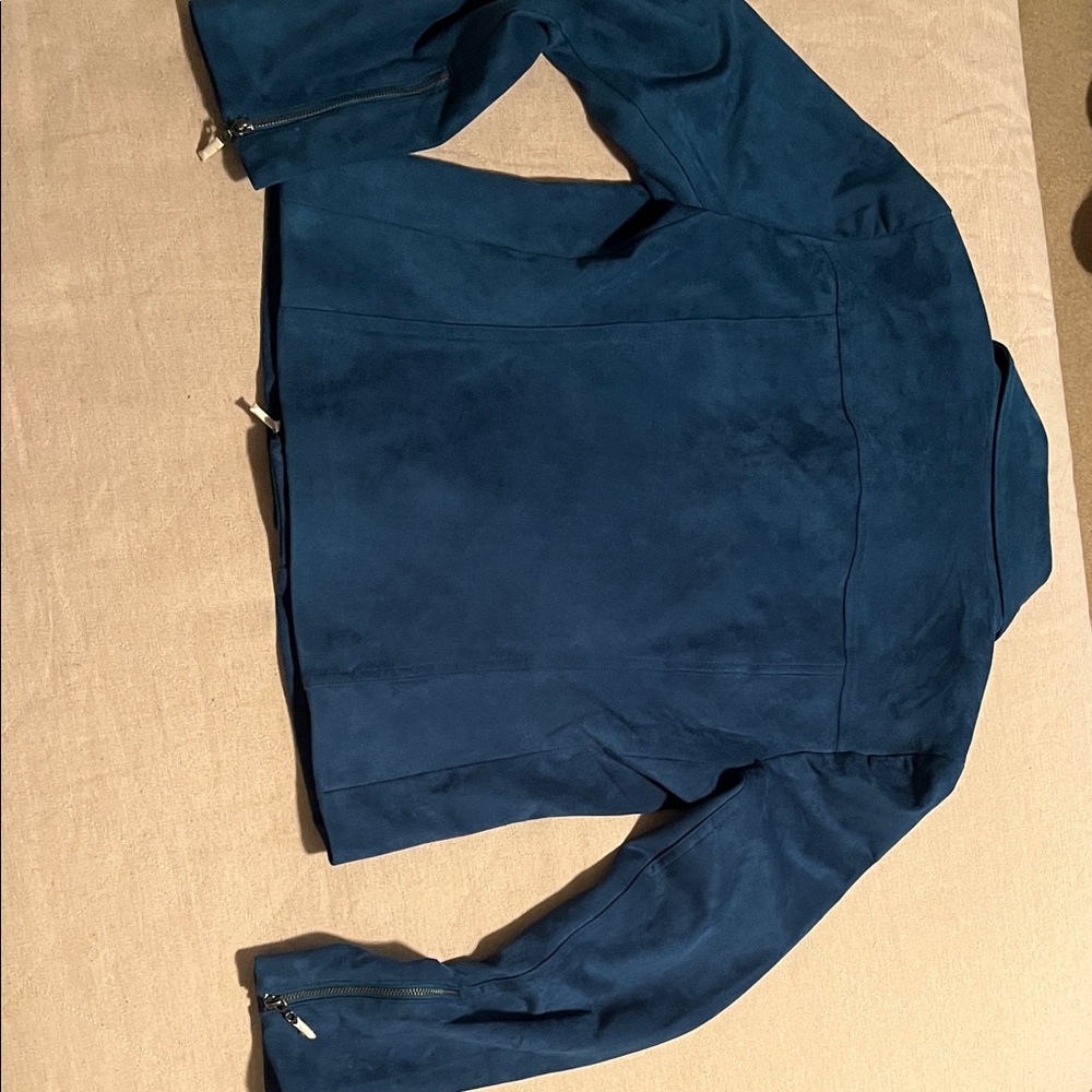 Chico's Teal Suede Blue Jacket- NEW Never worn - Picture 6 of 8
